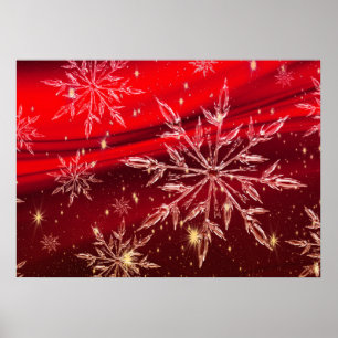 Póster Fondo de Navidad Rojo