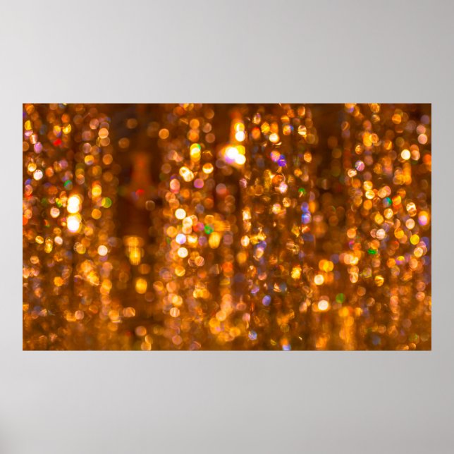 Póster Fondo de navidades abstractos de oro desenfocado (Frente)