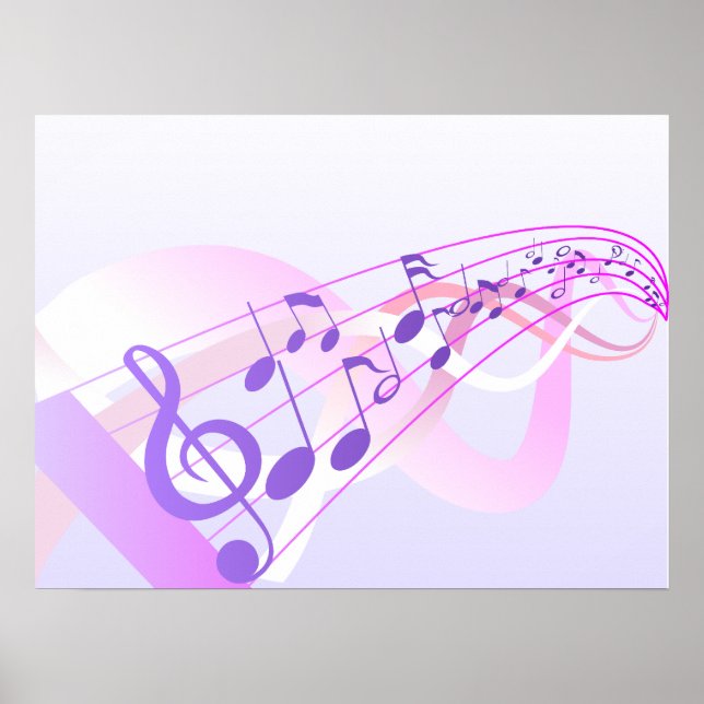 Póster Fondo de notas musicales (Frente)