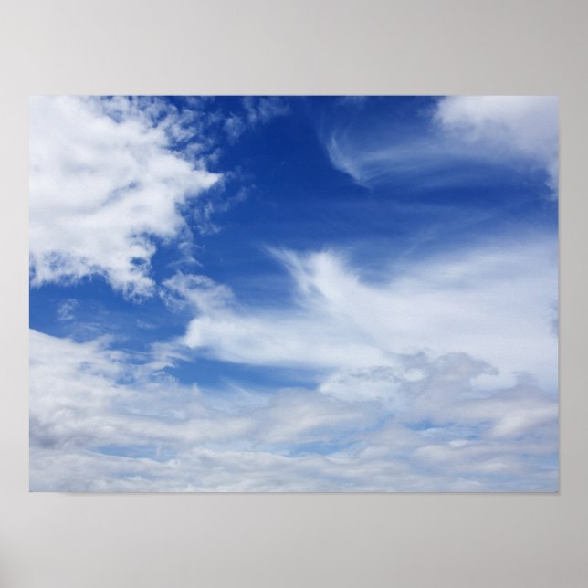 Póster Fondo de nubes blancas del cielo azul - Personaliz (Frente)