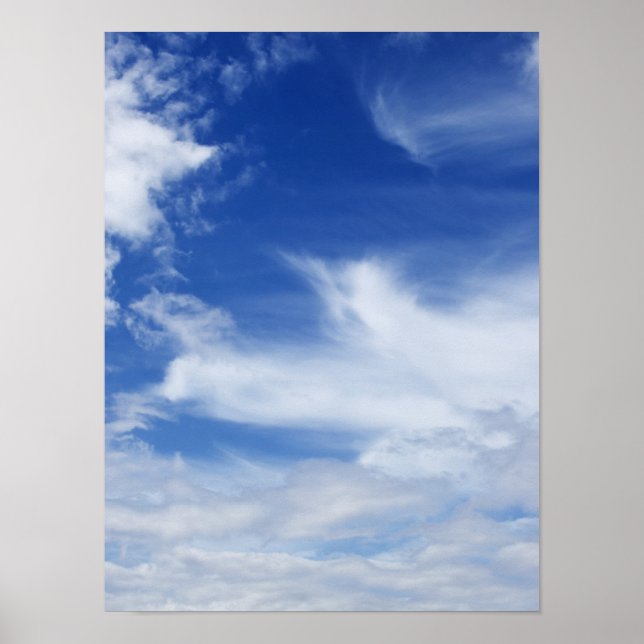 Póster Fondo de nubes blancas del cielo azul - Personaliz (Frente)
