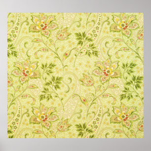 Póster Fondo de pantalla floral clásico: antigua eleganci