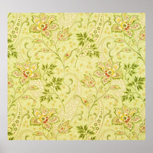 Póster Fondo de pantalla floral clásico: antigua eleganci (Frente)