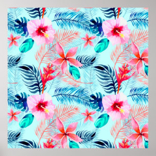 Póster Fondo de papel digital tropical