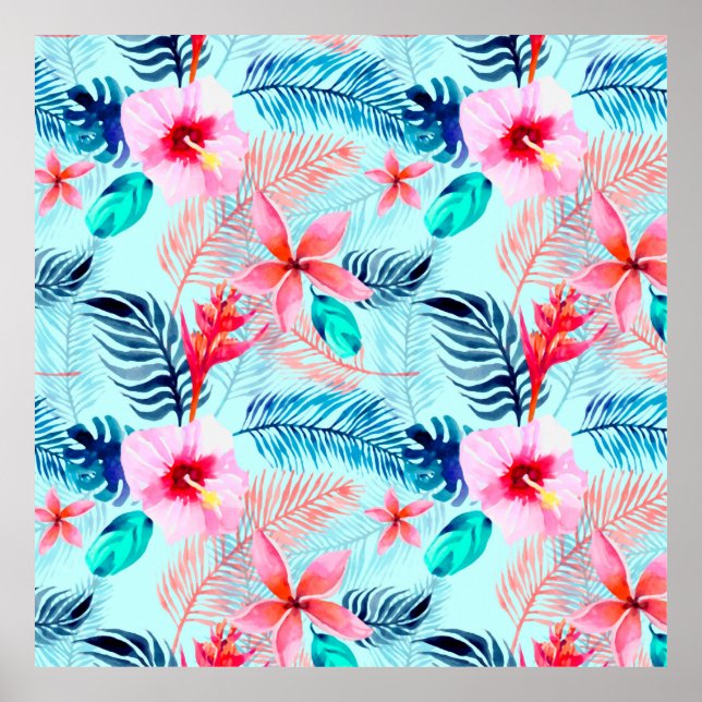 Póster Fondo de papel digital tropical (Frente)