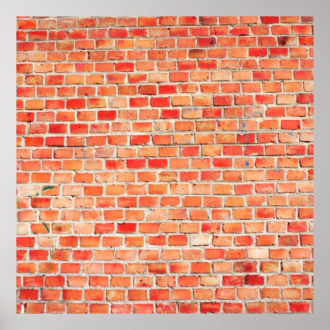 Póster Fondo de pared de ladrillo o ladrillo textualmente (Frente)