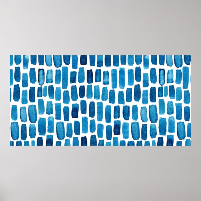 Póster Fondo de patrón continuo con salpicaduras de acuar (Frente)