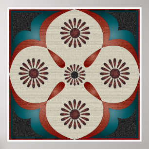 Póster fondo de patrón de ilustracion ornamental abstract