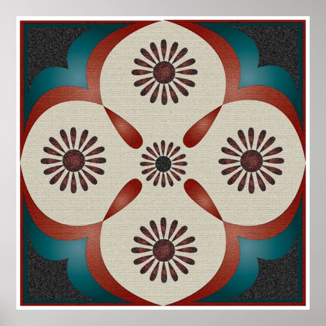 Póster fondo de patrón de ilustracion ornamental abstract (Frente)