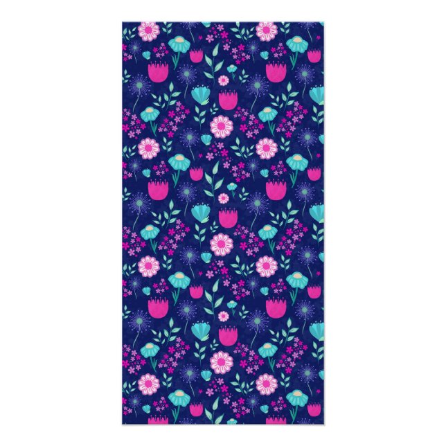 Póster Fondo de patrón floral corto (Anverso)