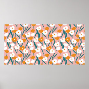 Póster fondo de patrón floral sin soldadura, imprimir p