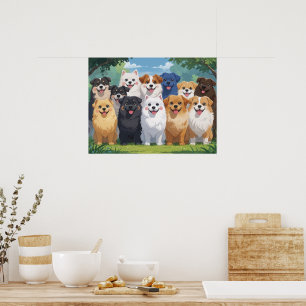 Póster Fondo de perros lindos