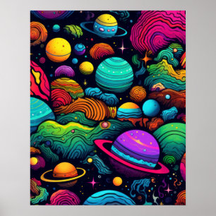 Póster Fondo de planeta