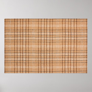 Póster fondo de tartán beige una pieza de tejido de chapa
