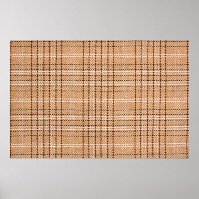 Póster fondo de tartán beige una pieza de tejido de chapa (Frente)