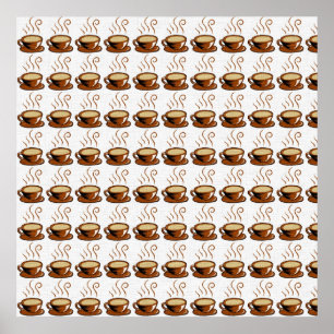 Póster Fondo de tazas de café