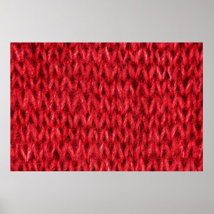 Póster Fondo de textura de lana de punto rojo.