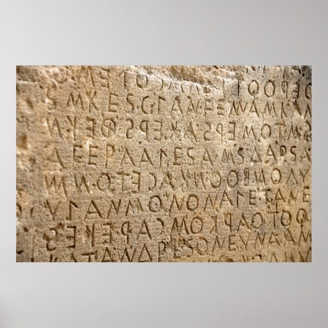 Póster Fondo de textura de piedra de las letras (Frente)