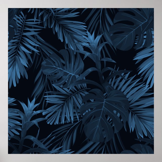 Póster Fondo de vrctor tropical exótico con pl hawaiano (Frente)