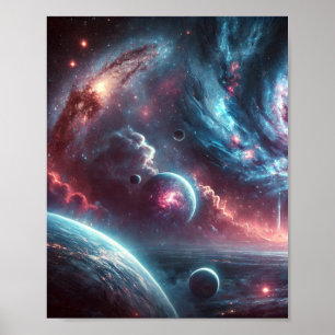Póster Fondo del espacio de galaxia - Descarga digital, A