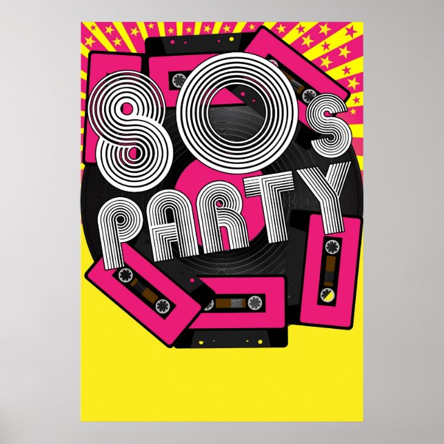 Póster Fondo del Fiesta retro (Frente)