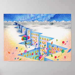 Póster Fondo del hielo. Ciudad de grietas.