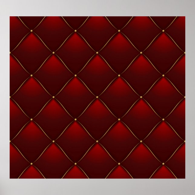 Póster Fondo del hilo de oro rojo acabado (Frente)