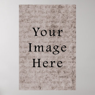 Póster Fondo del papel de pergamino de texto francés vint