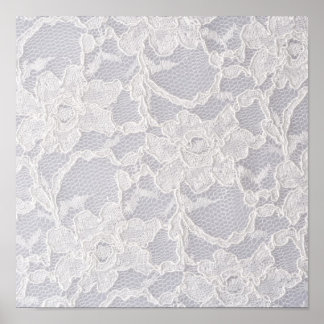 Póster Fondo del patrón de la flor de la encaje blanca