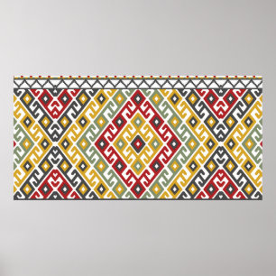 Póster Fondo del patrón geométrico en la sección india, t