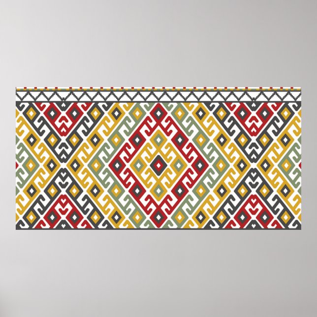 Póster Fondo del patrón geométrico en la sección india, t (Frente)