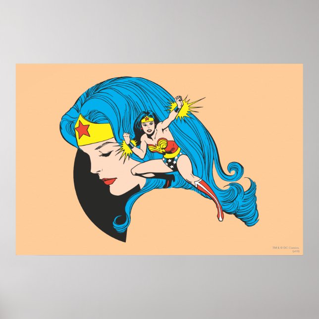 Póster Fondo del perfil de la mujer maravilla (Frente)