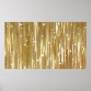 Póster Fondo dorado de mosaico abstracto brillante con gl