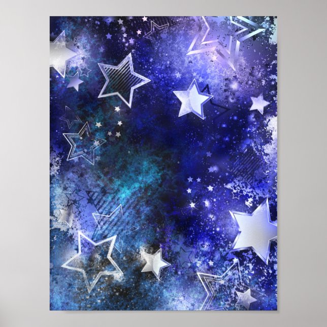 Póster Fondo espacial con estrellas (Frente)