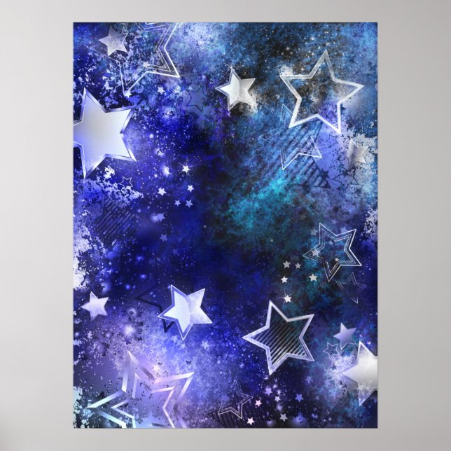 Póster Fondo espacial con estrellas (Frente)