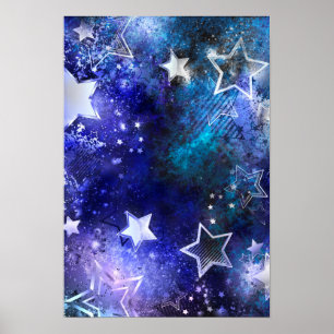 Póster Fondo espacial con estrellas