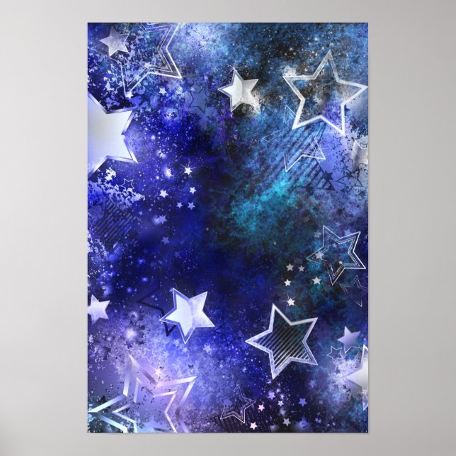 Póster Fondo espacial con estrellas (Frente)