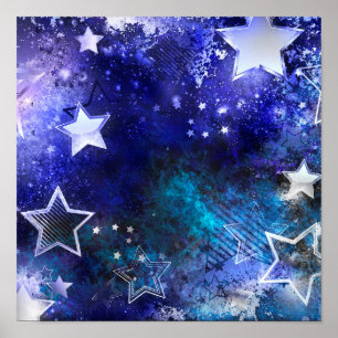Póster Fondo espacial con estrellas