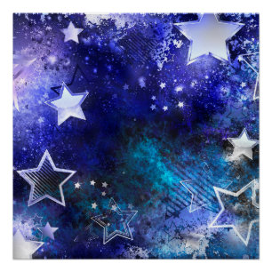 Póster Fondo espacial con estrellas