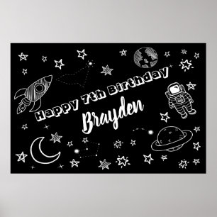 Póster Fondo espacial Fiesta fuera de este mundo