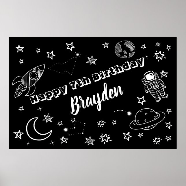 Póster Fondo espacial Fuera de la fiesta del mundo signo (Frente)