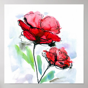 Póster Fondo floral abstracto 2