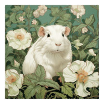 Fondo floral de cerdo de Guinea blanca