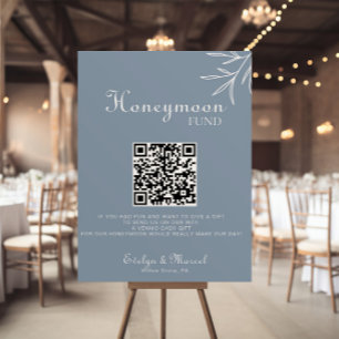 Póster Fondo formal mínimo de luna de miel de Boda azul t