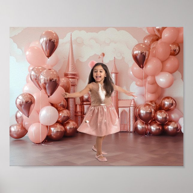 Póster Fondo fotográfico de globos del castillo de oro ro (Frente)