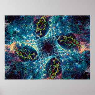 Póster Fondo fractal abstracto - generado por computadora