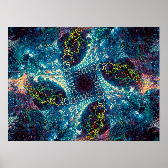 Póster Fondo fractal abstracto - generado por computadora (Frente)