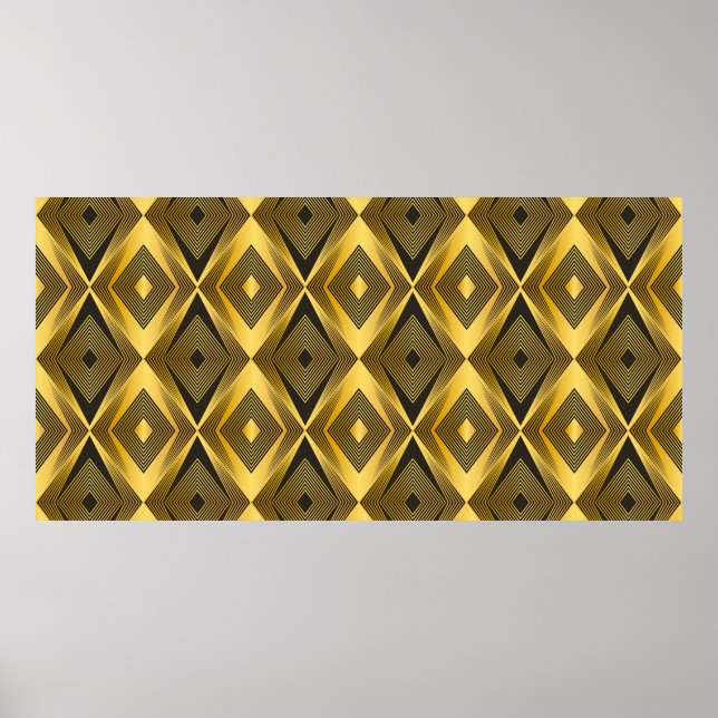 Póster Fondo geométrico abstracto. Art Deco vintage.  (Frente)