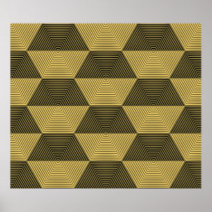 Póster Fondo geométrico abstracto. Malla hexagonal con