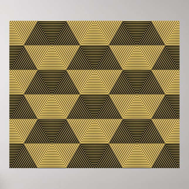 Póster Fondo geométrico abstracto. Malla hexagonal con (Frente)